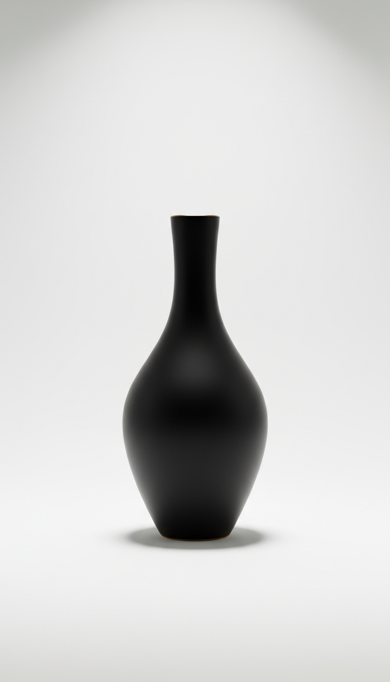 Matte Black Minimalist Vase