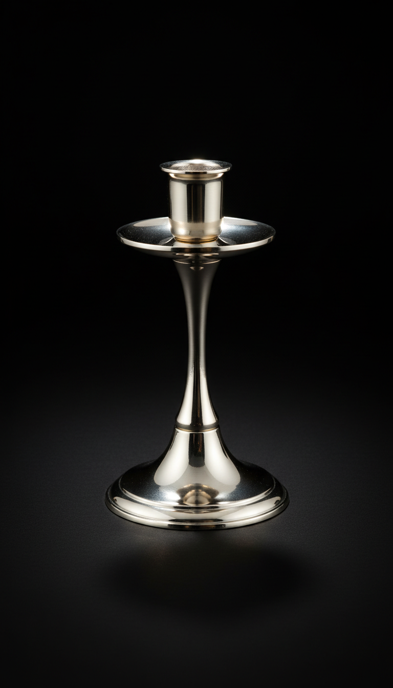 Polished Nickel Taper Candle Holder